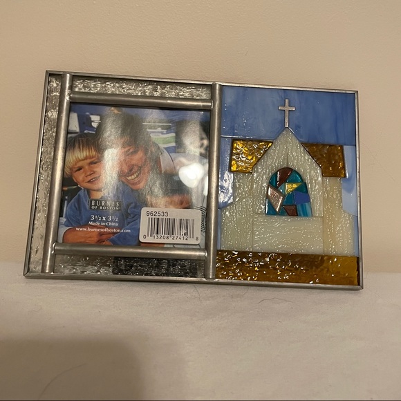 NEW Burnes of Boston Stained Glass Church Picture Frame - 3.5” x 3.5” Image - Picture 2 of 6